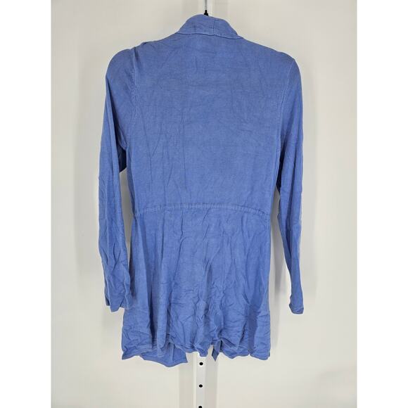 Chico's Women's Blue Purple Long Sleeve Open Front Tie Waist Cardigan Size 1 M) - Picture 4 of 4